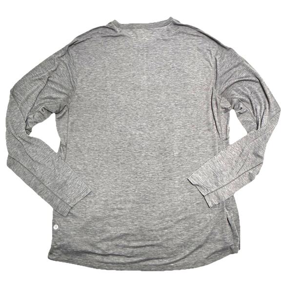 Lululemon Mens Stretch Long Sleeve Performance Shirt Gray Heathered XXL Running - Picture 2 of 8